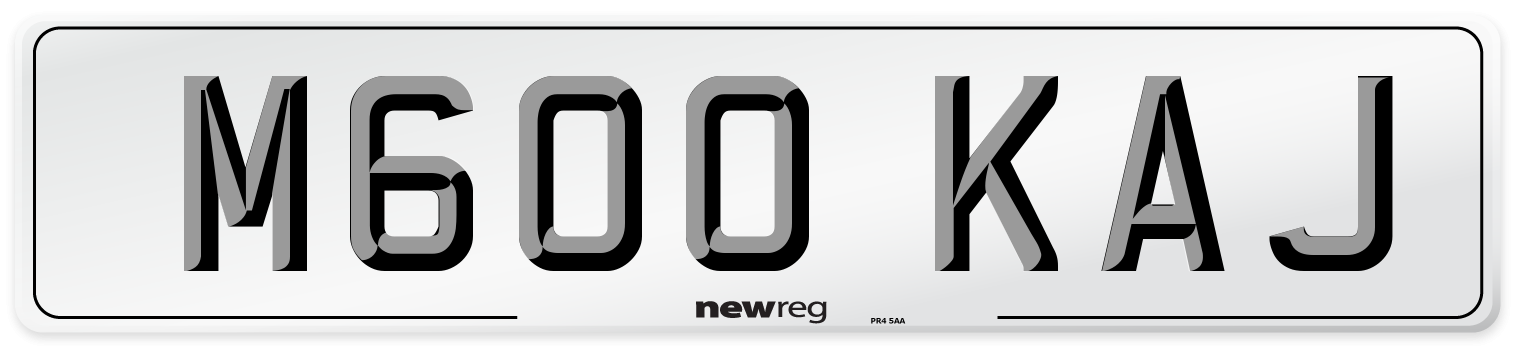 M600 KAJ Number Plate from New Reg